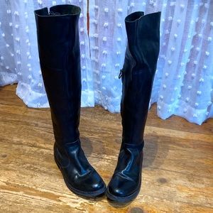 Florentino + Baker over knee black tall boot. Size 38